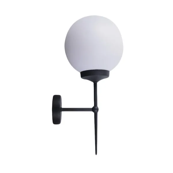 Tronic L-Shaped Black Globe Wall Light