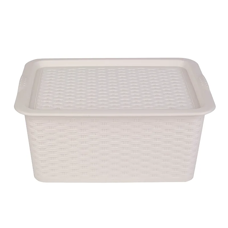 Nadstar Storage Basket Plastic with Lid Shopping Basket Organizer 28x18 CM Picnic Basket 2372