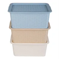 Nadstar Storage Basket Plastic with Lid Shopping Basket Organizer 28x18 CM Picnic Basket 2372