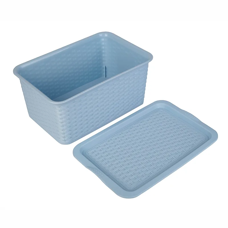 Nadstar Storage Basket Plastic with Lid Shopping Basket Organizer 28x18 CM Picnic Basket 2372