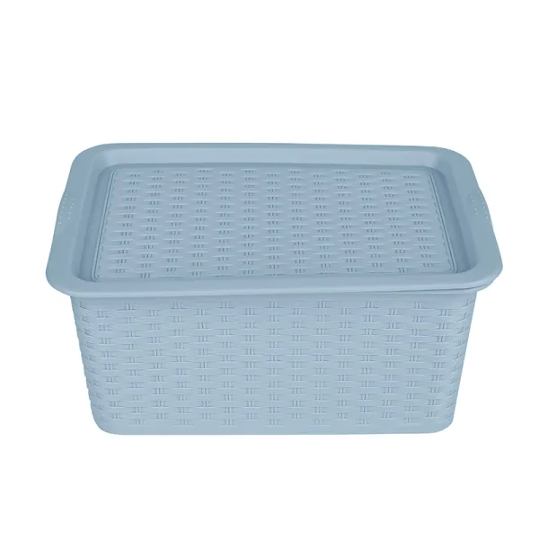 Nadstar Storage Basket Plastic with Lid Shopping Basket Organizer 28x18 CM Picnic Basket 2372