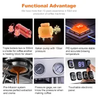 Gemilai Espresso Coffee Machine 220V/50Hz/4200W G3201C