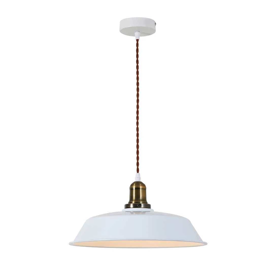 Tronic Contemporary White Deep-Dish Pendant Light