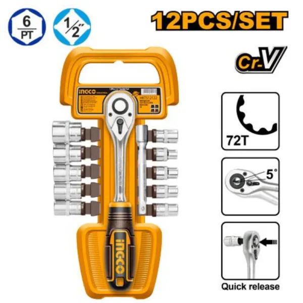 Ingco Socket Wrench Set of 12pcs �" HKTS12122
