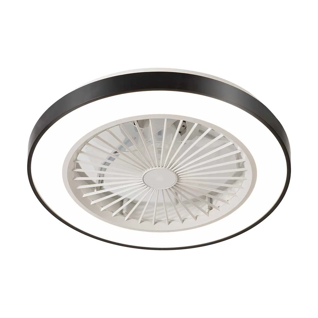 Tronic Round LED Ceiling Fixture with Integrated Fan - 48cm, 3 Light Modes