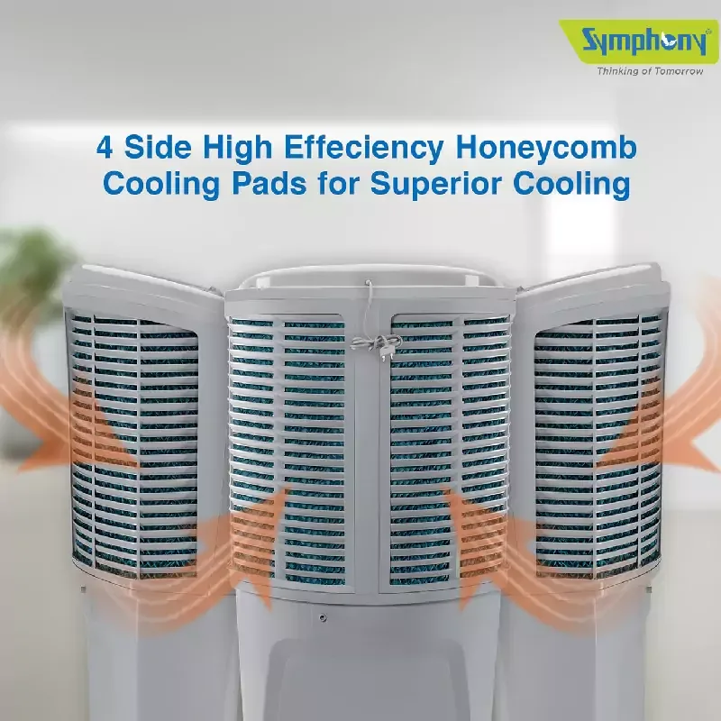 Symphony Desert Air Cooler 80L with Powerful Fan, Honeycomb Pads, i-Pure Technology WINTER 80XL