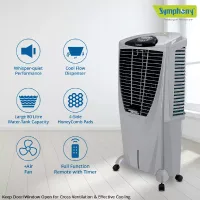 Symphony Desert Air Cooler 80L with Powerful Fan, Honeycomb Pads, i-Pure Technology WINTER 80XL