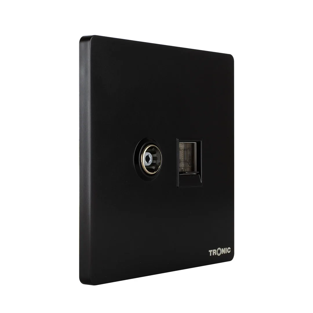 Tronic Black - TV and Data Socket
