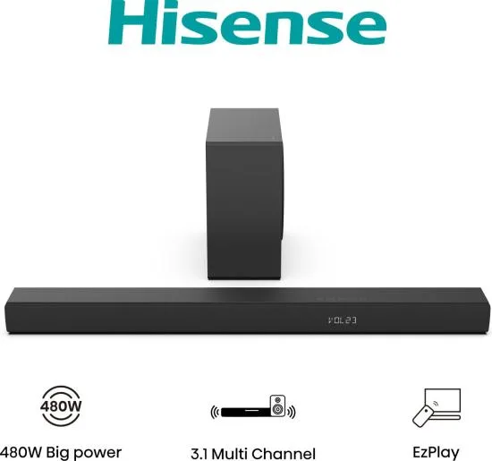 Hisense 3.1Ch Sound Bar with Wireless Subwoofer HS3100
