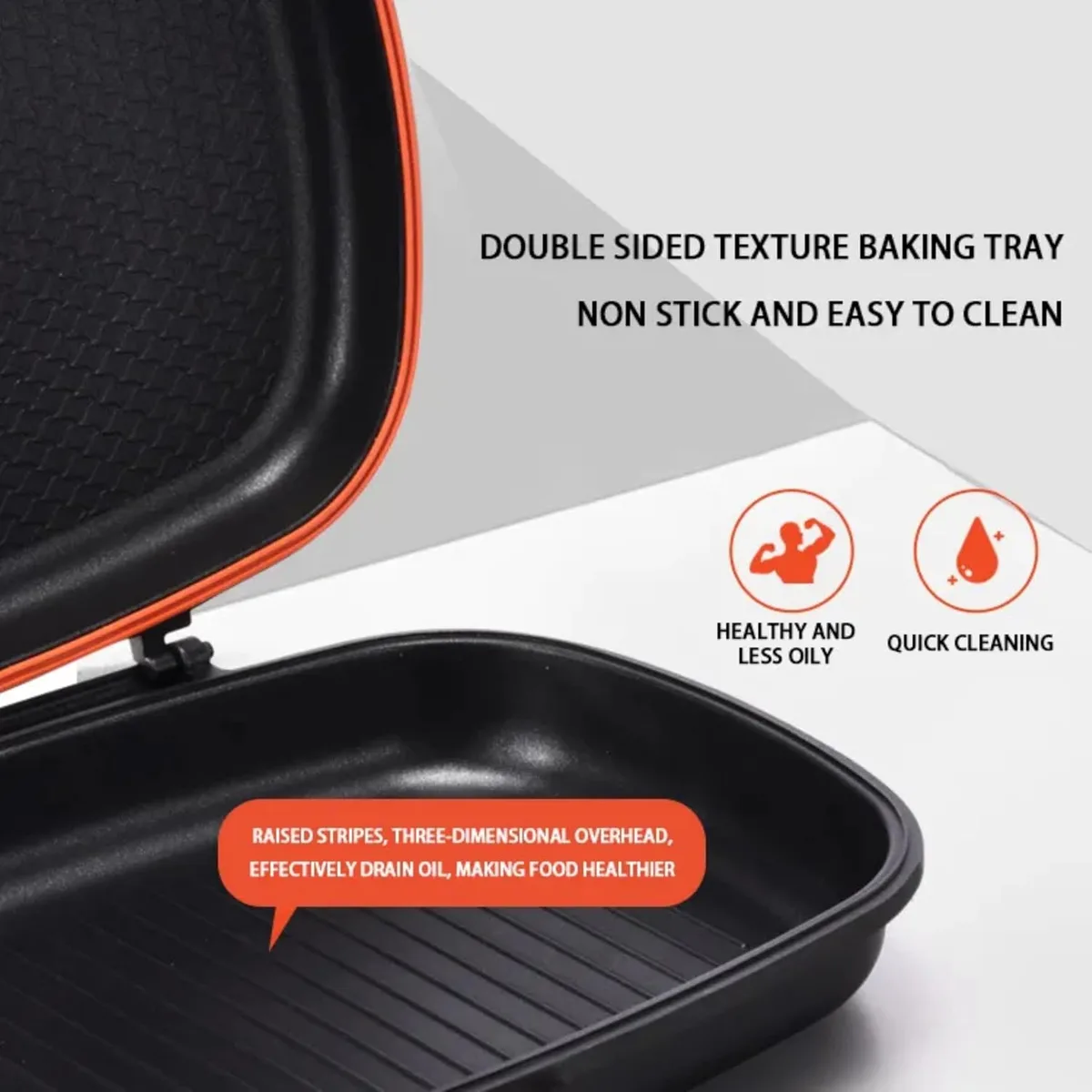 Dessini 36cm Double-Sided Grill Pan | Non-Stick, Flip Pan for Even Cooking