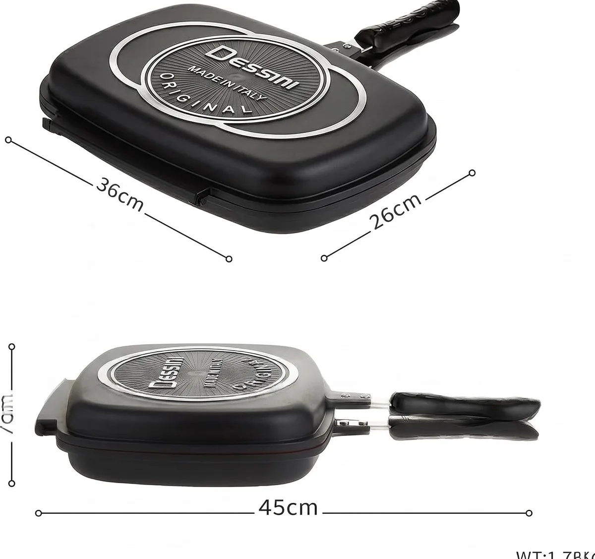 Dessini 36cm Double-Sided Grill Pan | Non-Stick, Flip Pan for Even Cooking