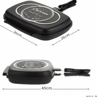 Dessini 36cm Double-Sided Grill Pan | Non-Stick, Flip Pan for Even Cooking