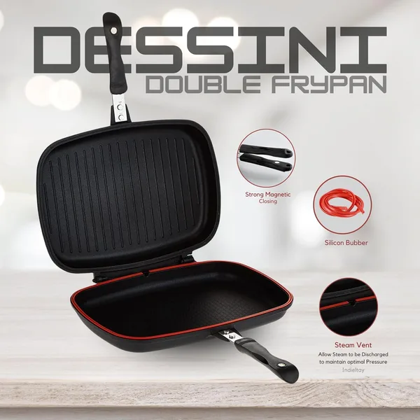 Dessini 36cm Double-Sided Grill Pan | Non-Stick, Flip Pan for Even Cooking
