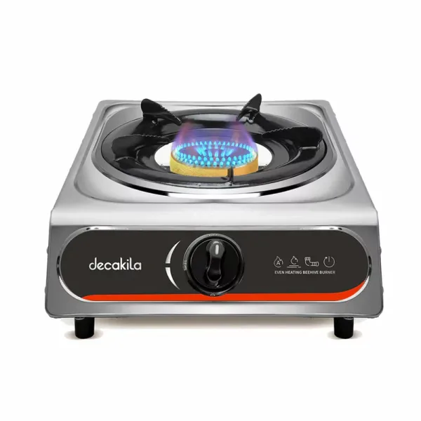 Decakila Gas Cooker 1 Burner 2.7kW Stainless Steel Even Heating Kmgs039m