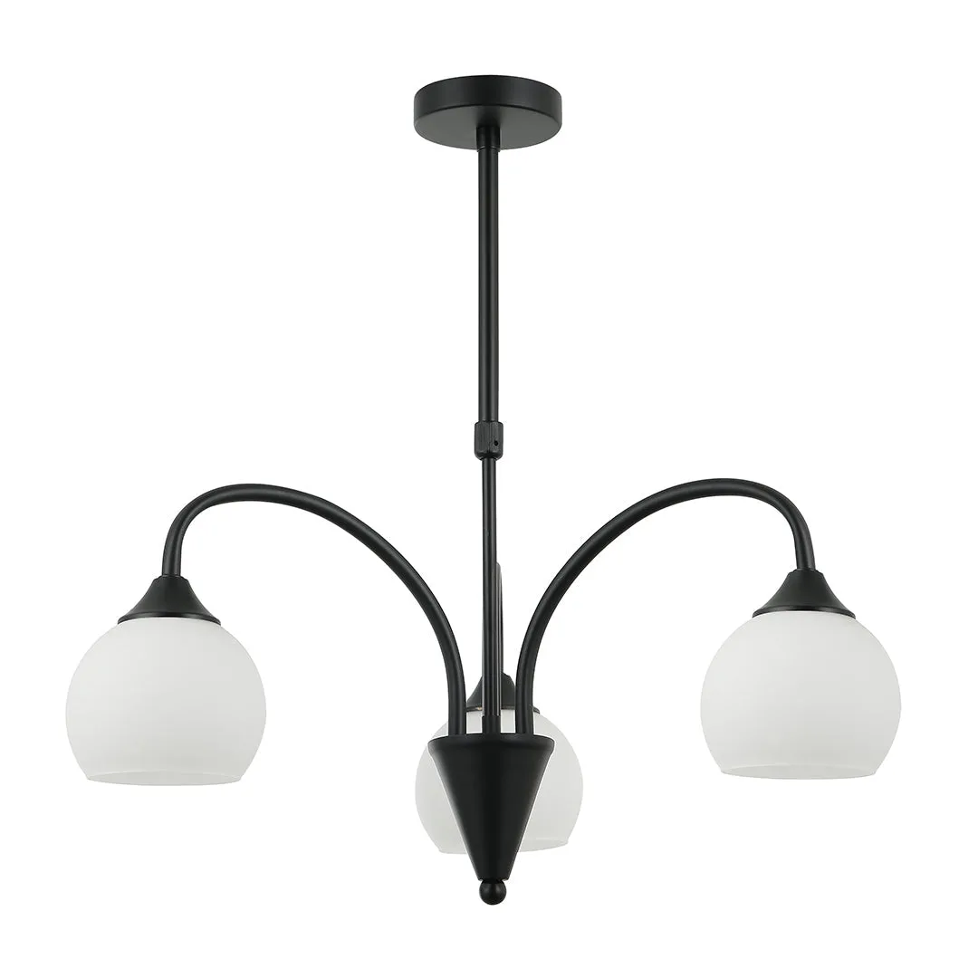 Tronic Black & White 3-Light Decorative Pendant Lamp