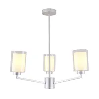 Tronic Silver 3-Light Pendant Lamp with Frosted Cylindrical Shades (E27)