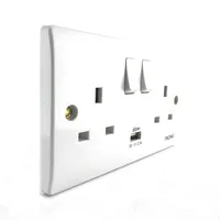 Tronic Twin Switch Socket with USB