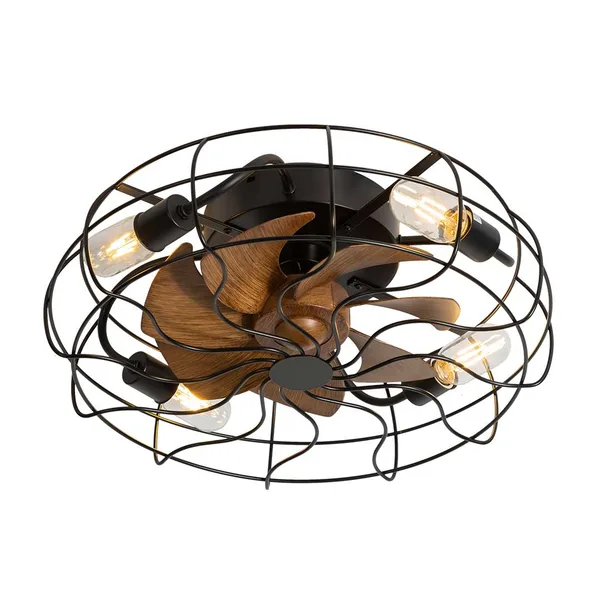 Tronic Vintage Cage Style Ceiling Light with Fan - 480mm