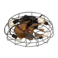 Tronic Vintage Cage Style Ceiling Light with Fan - 480mm