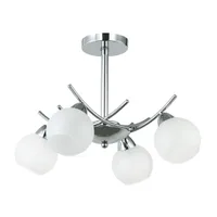Tronic Elegant 4-Light Silver Pendant with Frosted Glass Globes