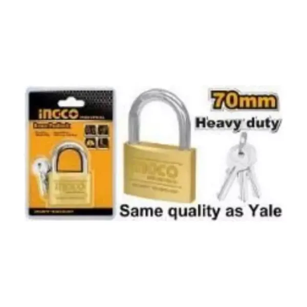 Ingco Heavy Duty Brass Padlock 70mm DBPL0702