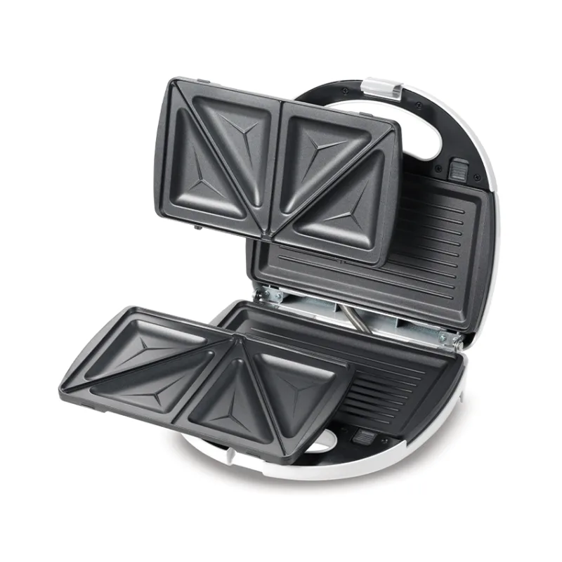 Kenwood Sandwich Toaster 2 Slice 2 in 1 Grill and Sandwich 750w Smp01.A0wh - Nonstick Grill Plates Cool Touch Handle Detachable Plates Light Indicator