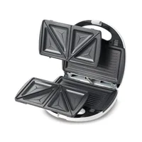 Kenwood Sandwich Toaster 2 Slice 2 in 1 Grill and Sandwich 750w Smp01.A0wh - Nonstick Grill Plates Cool Touch Handle Detachable Plates Light Indicator