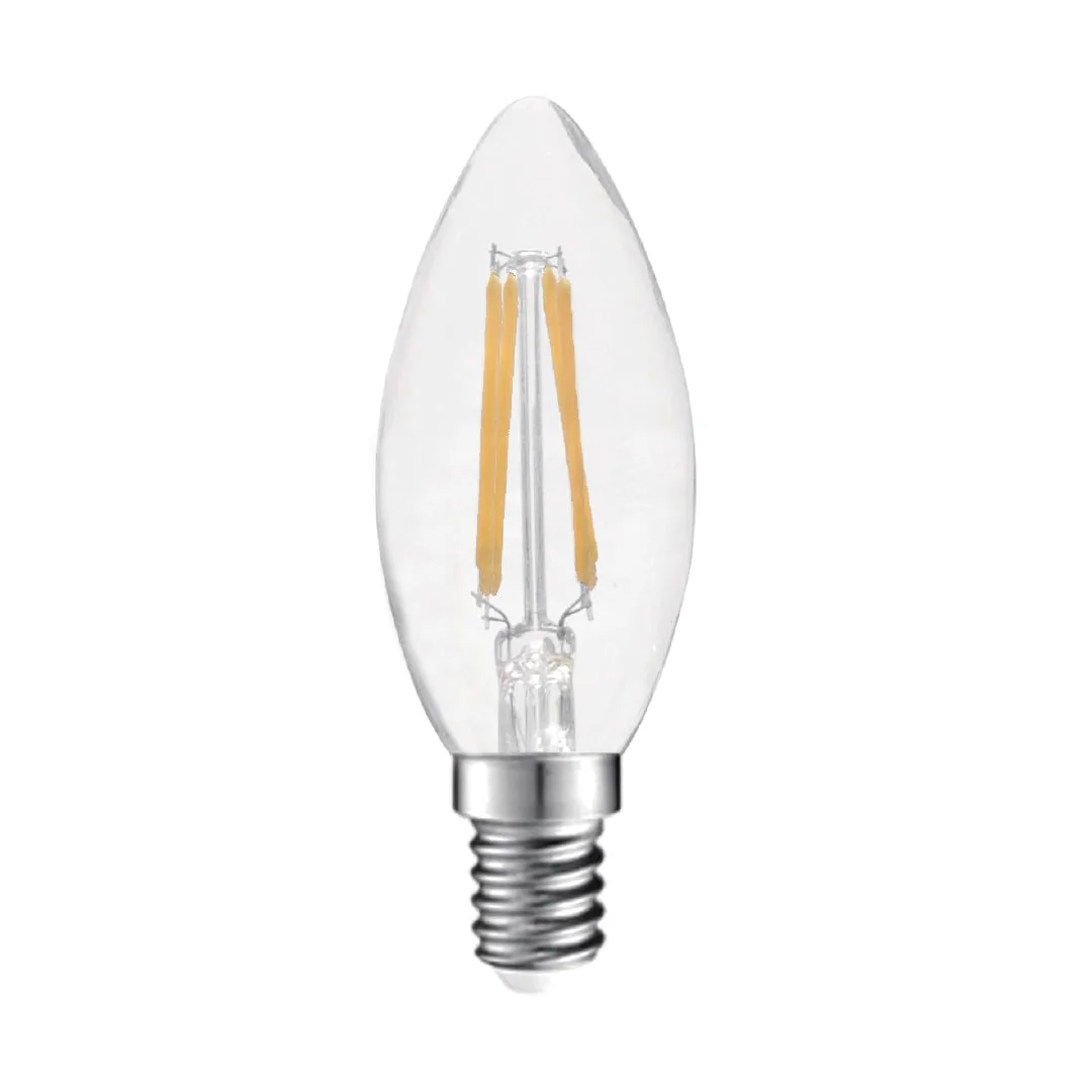 Tronic 4W Candle LED Bulb - E14 Base, Daylight, Decorative Flame Tip