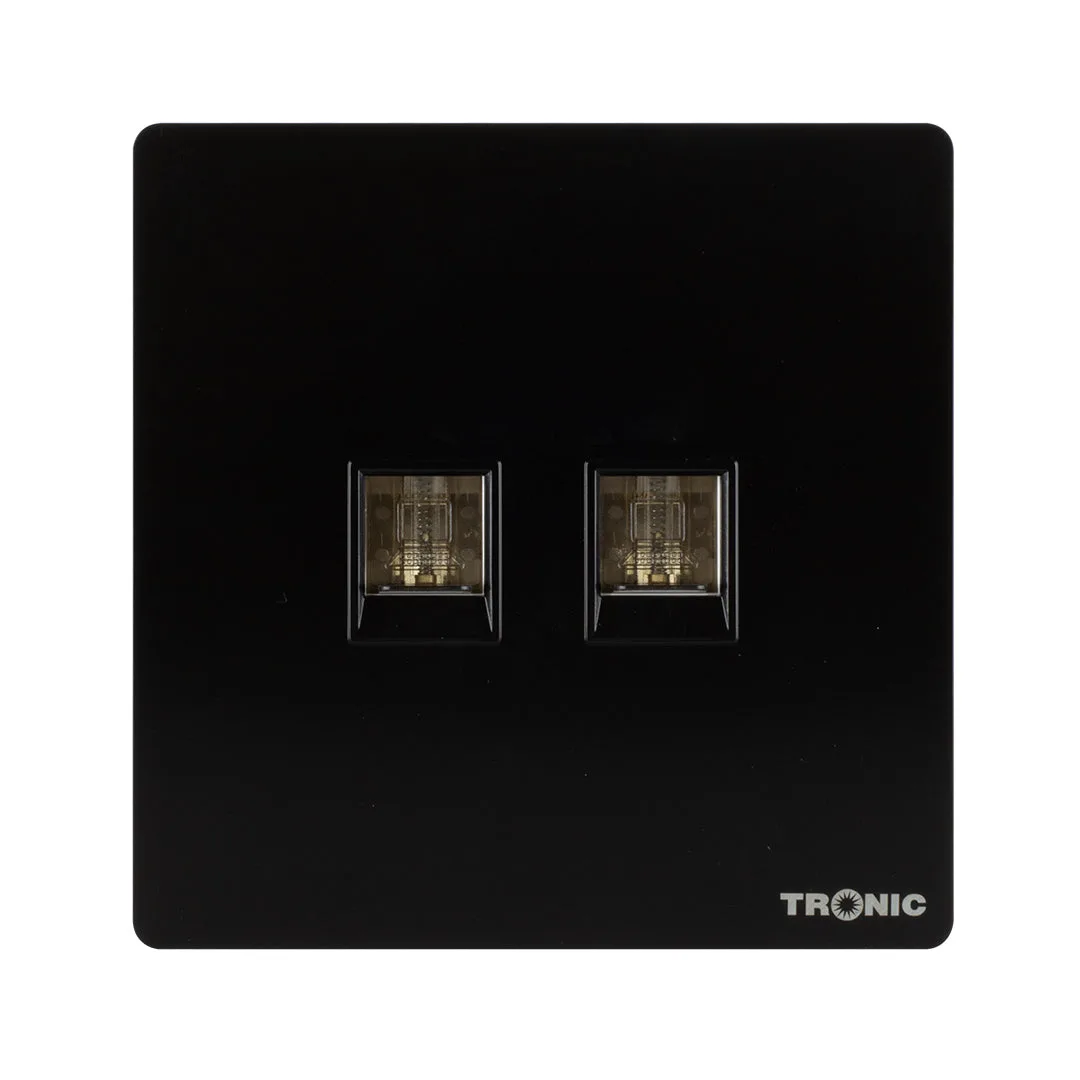 Tronic Black - 2 Gang Data Socket