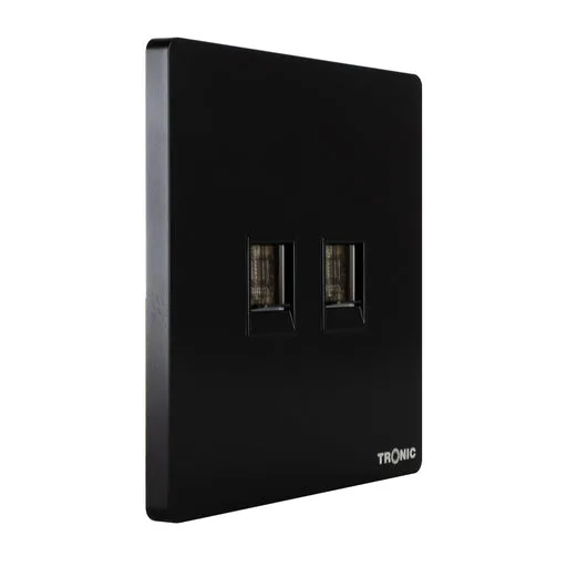 Tronic Black - 2 Gang Data Socket