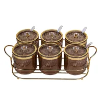 Nadstar Seasoning Pots 6pcs Set Condiment Pots Food Container with Lids and Spoons ST0606-1/2
