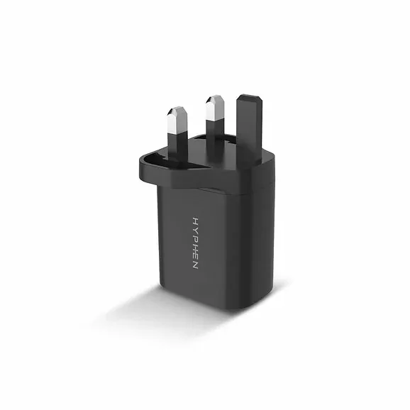 Hyphen VoltPort Dual Port PD Adaptor UK Plug 20W Black HPA-D20UKB0478