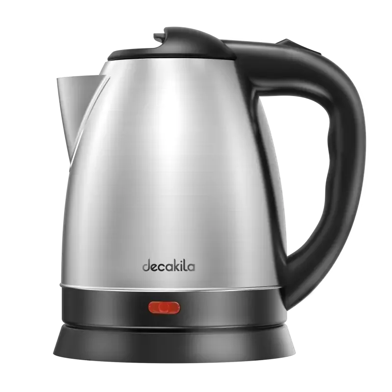 Decakila Jug Kettle 1.5l Steel with Water Guage 1800w Kekt002b boil dry protection with indicator light cord storage and anti slip feet design