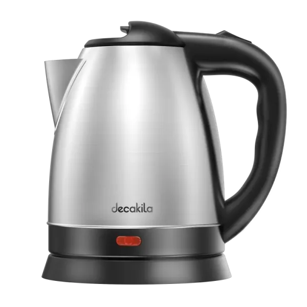 Decakila Jug Kettle 1.5l Steel with Water Guage 1800w Kekt002b boil dry protection with indicator light cord storage and anti slip feet design