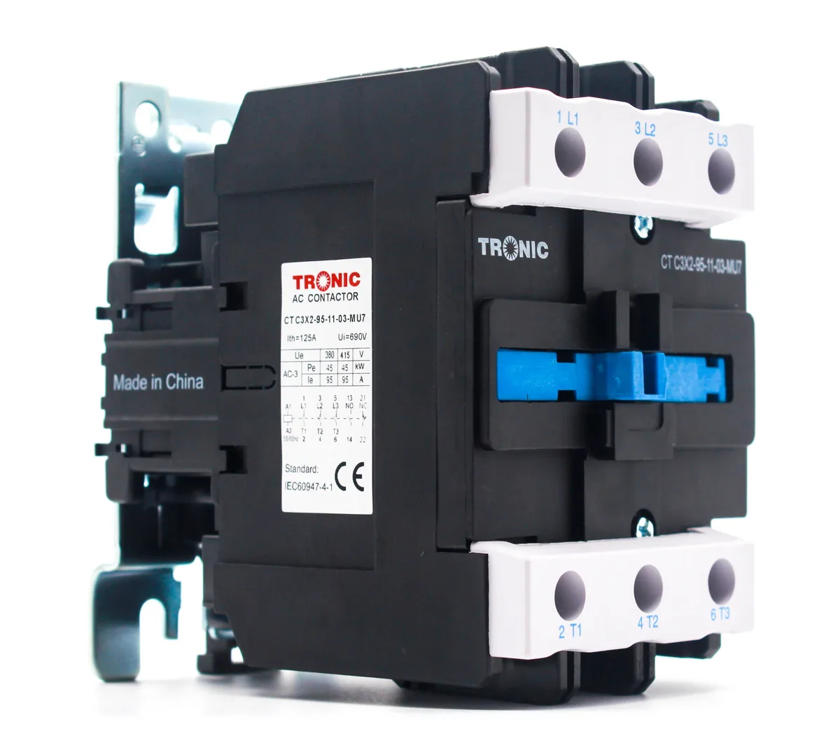 Tronic Contactor 95A 3 Pole 1NO 1NC 220V to 240VAC