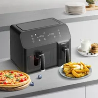 Hisense Dual Air Fryer 8.6L with LED Touch Control Panel, Two Cooking Basket 5.3L & 3.3L, Black H09AFBK2S5