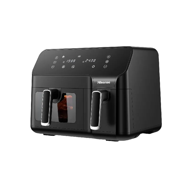 Hisense Dual Air Fryer 8.6L with LED Touch Control Panel, Two Cooking Basket 5.3L & 3.3L, Black H09AFBK2S5