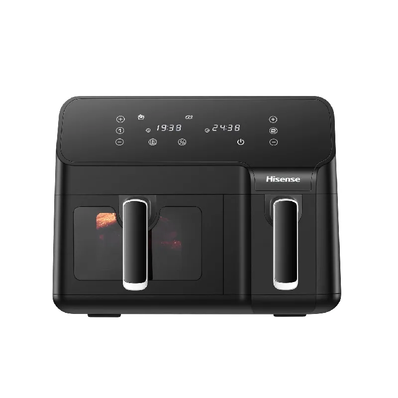 Hisense Dual Air Fryer 8.6L with LED Touch Control Panel, Two Cooking Basket 5.3L & 3.3L, Black H09AFBK2S5