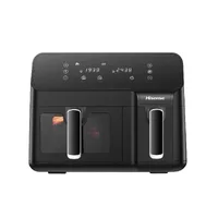 Hisense Dual Air Fryer 8.6L with LED Touch Control Panel, Two Cooking Basket 5.3L & 3.3L, Black H09AFBK2S5