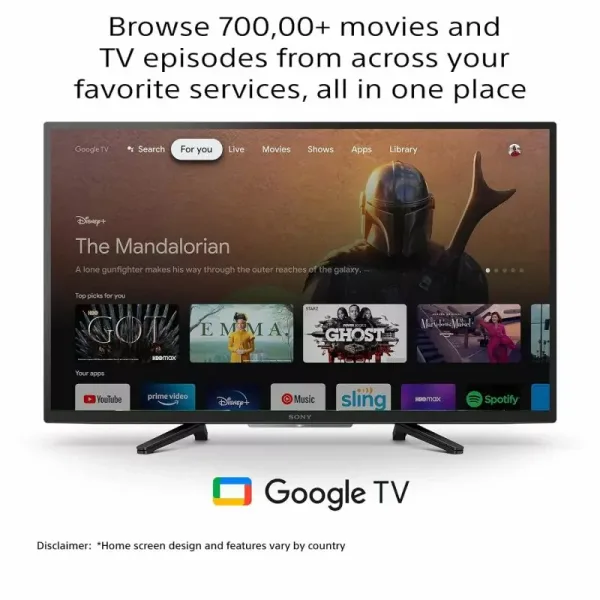 Sony Internet LED TV 32", Motion Flow XR 200Hz, X-Reality Pro, Clear Audio+, Screen Mirroring, Live Football Mode, Photo Share, Mobile High Definition Link, Sony Entertainment Network, Voice Operated Remote KDL-32W830K