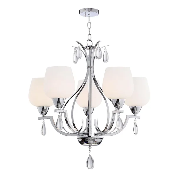 Tronic Elegant Silver 5-Light Frosted Glass Pendant