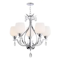 Tronic Elegant Silver 5-Light Frosted Glass Pendant