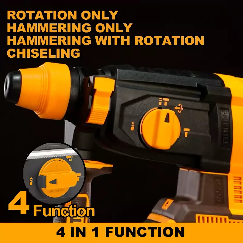 Ingco Cordless Rotary Hammer Drill 20V with Brushless Motor, SDS Plus, Integrated LED, Battery & Charger CRHLI202287