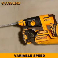 Ingco Cordless Rotary Hammer Drill 20V with Brushless Motor, SDS Plus, Integrated LED, Battery & Charger CRHLI202287