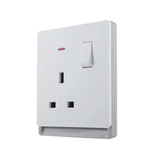 Tronic 13A Single Switch Socket with Neon Indicator - Ivory