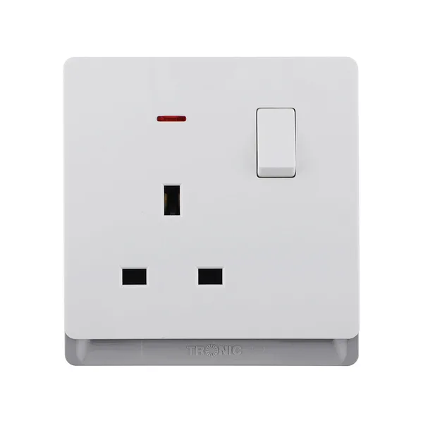 Tronic 13A Single Switch Socket with Neon Indicator - Ivory