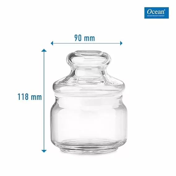 Ocean Pop Storage Jar Clear Glass with Glass Lid 325ml Food Storage Container Brown Box 5B02511G0004