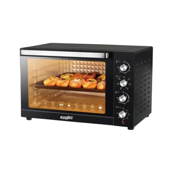 Kodtec Electric Oven - 2000W High Power Heating System, 38L Large Capacity, Baking, Roasting & Grilling Function, Adjustable Temperature Control with Timer, Family Size Heavy Duty Kitchen Oven KT-38100
