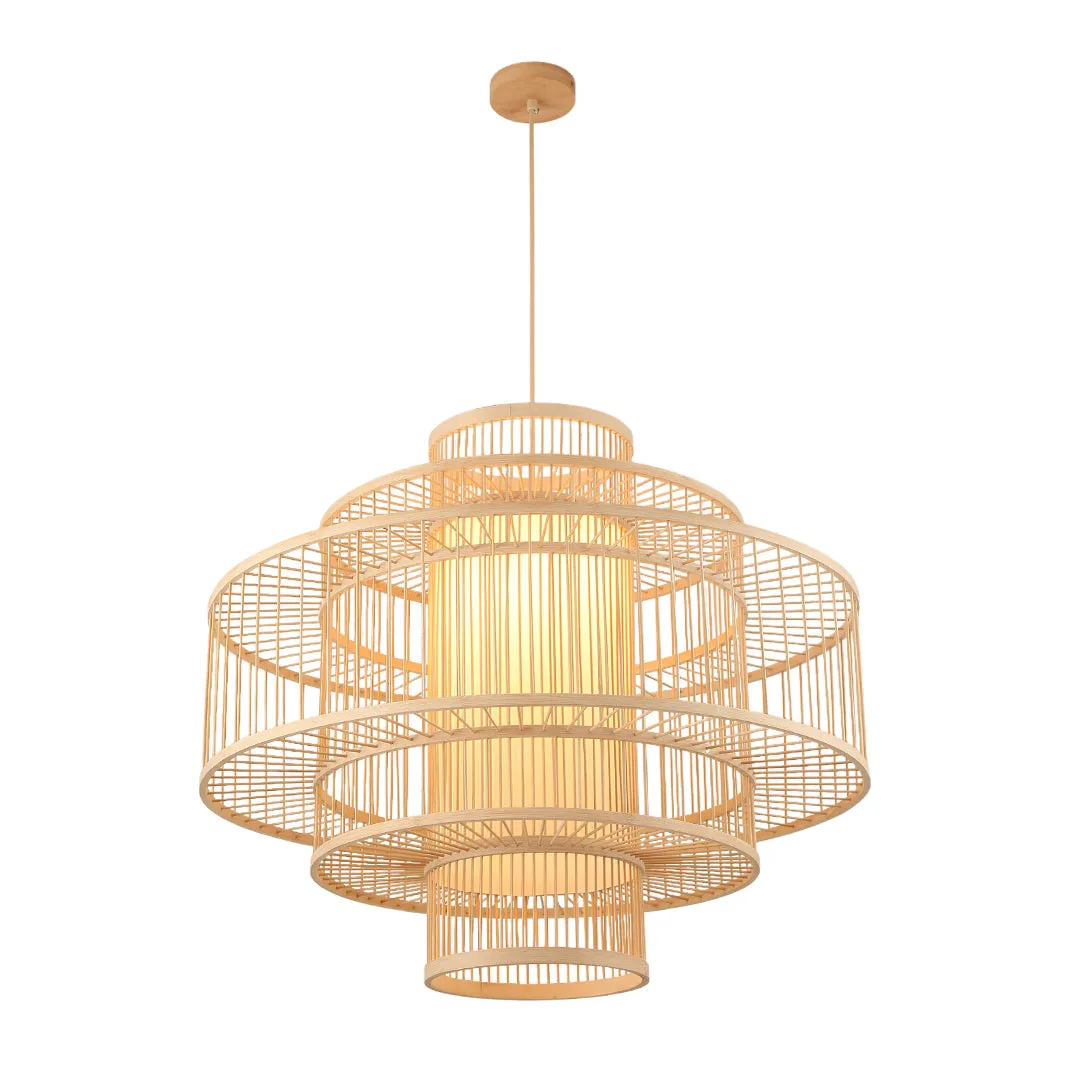 Tronic Bamboo Pendant Lamp - Large Geometric Frame