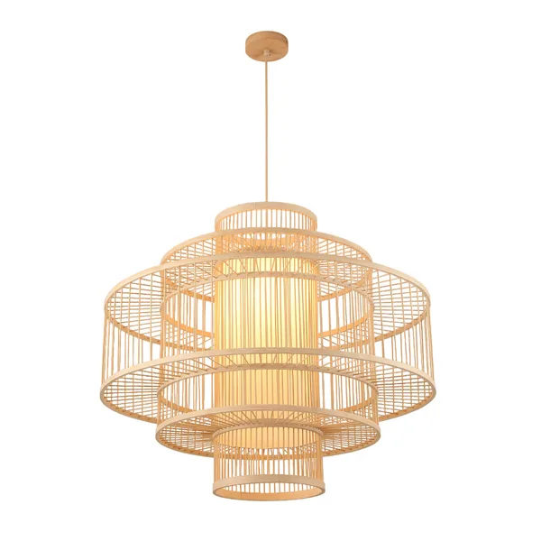 Tronic Bamboo Pendant Lamp - Large Geometric Frame